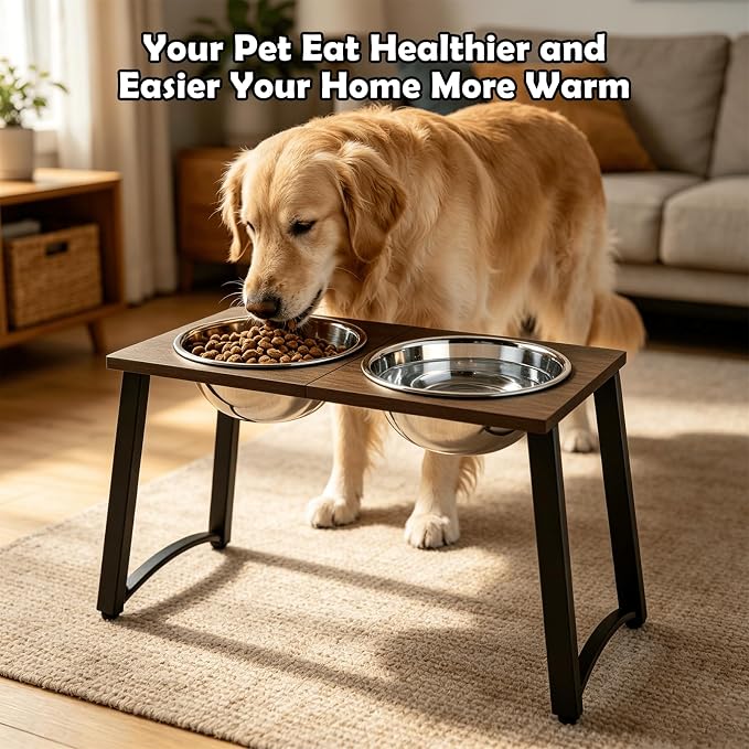 Elevated Dog Bowls for Large Dogs with Slow Feeder, 2 Stainless Steel Dog Bowls -101oz, 16.5" Tall Raised Dog Food Water Bowl Stand for Large Breed, Extra Large Dogs - Image 7