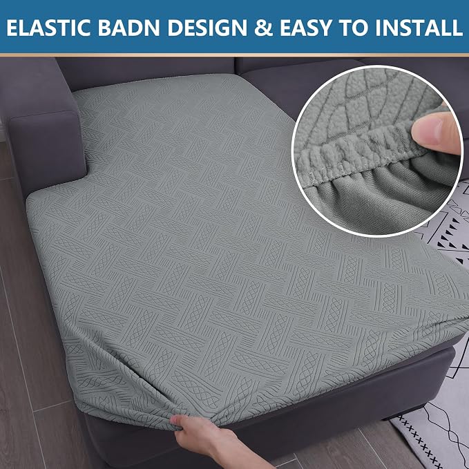 hyha Individual Couch Cushion Covers, Sofa Seat Cushion Covers Washable | Stretch Dog Couch Cover, Elastic Bottom, Anti-Slip Protector, Ideal For Pets & Kids, Durable Sofa Slipcover, Chaise - Image 5