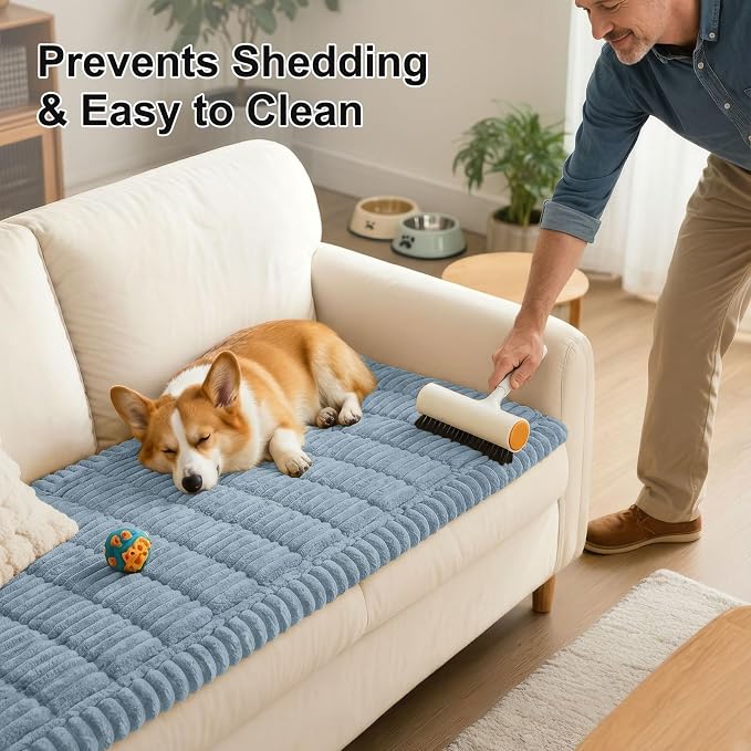 Smiry Couch Cover for Dogs, Non Slip Washable Sofa Protector for Pets | Soft Furniture Cover for Leather & Fabric Couches, Cozy Protect Against Fur, Dirt & Messes, Pet Friendly, 27.6"x82.7" - Image 8