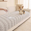 MYSKY HOME Couch Cover for Dogs, Plush Soft Sofa Cover Washable, Fuzzy Couch Covers for 3 Cushion Sofa Pet Friendly, Waterproof Non-Slip Sofa Slipcover Furniture Protector, Oatmeal, 35" x 83" by MYSKYHOME