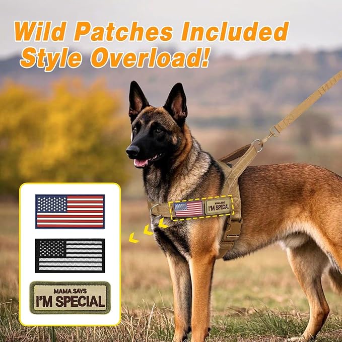 Forestpaw No Pull Dog Harness with Large Handle,Comfortable,M,Brown | Adjustable Fits Chest 23-28",28-50 lbs,Slip On,Quick Release Buckle,Easy Control,Soft Padded,for Medium Dogs Walking Training - Image 5