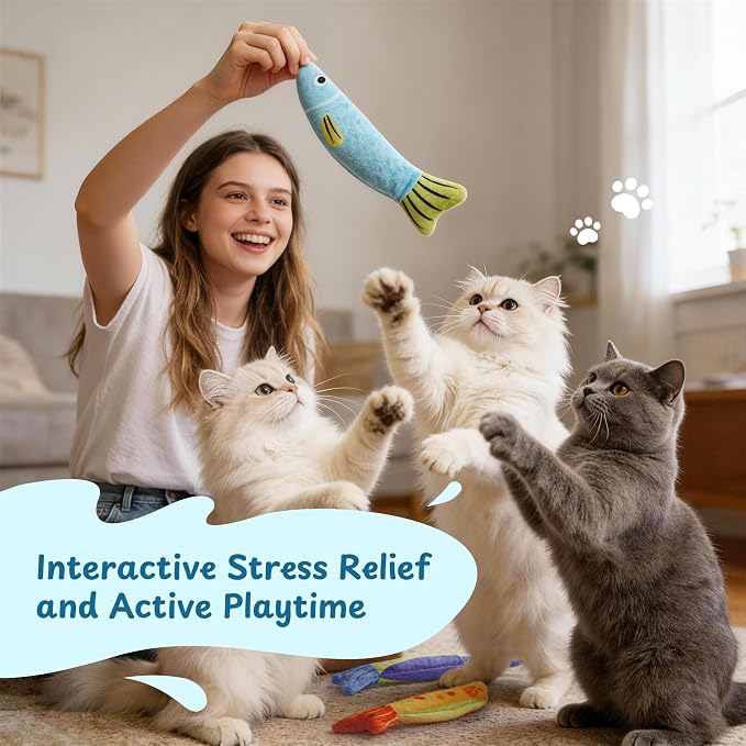 Catnip Toys, [12000mg] Extra Large Cat Toys for Indoor Cats, 100% Natural North American Catnip Floppy Fish, Crinkle Sound, Soft Cotton-Free Surface for Chewing, Teething & Kicking - Image 6