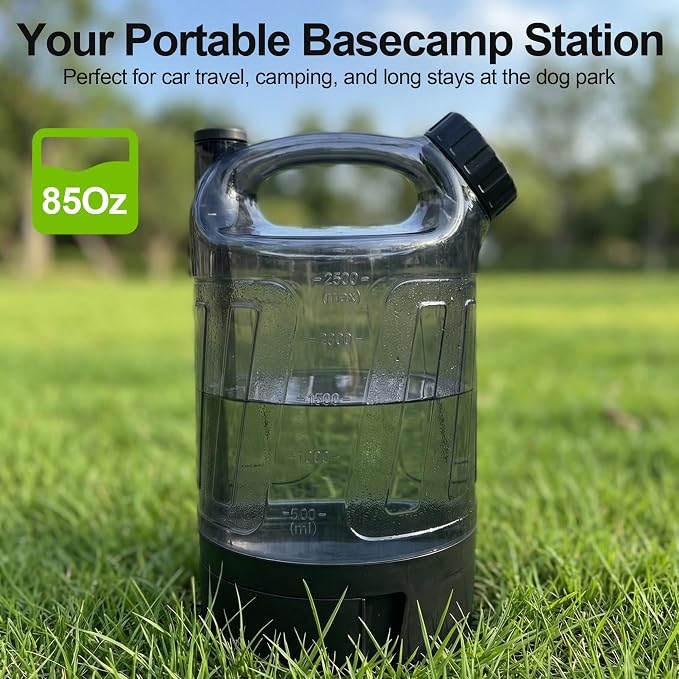 Portable Dog Travel Water Bottle 84 oz, Dog Camping Hiking Walking Beach Park Outdoor Essentials, Large Dog Water Bottle Bowl Dispenser, Leak Proof Pet Water Bottle for Dogs, - Image 3