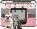 Dog and CAT pop Play Pen,Pets Houses for Dogs and Cats,Indoor&Outdoor Exercise Pen Dog Tent Puppy Playground Large (L, Pink) | Portable Dog Kennel with Upgrade Breathable Mesh，Sturdy Kitten Playpen Indoor & Outdoor for Rabbit or Small Animals，Pink by XRG