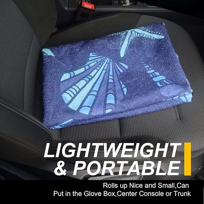 Back Seat Cover for Car Trucks Van SUV Jeep,Waterproof Rear Bench Towel Seat Covers for Dogs and Kids,Automotive Backseat Protector (Conch Shells Starfish) - Image 8