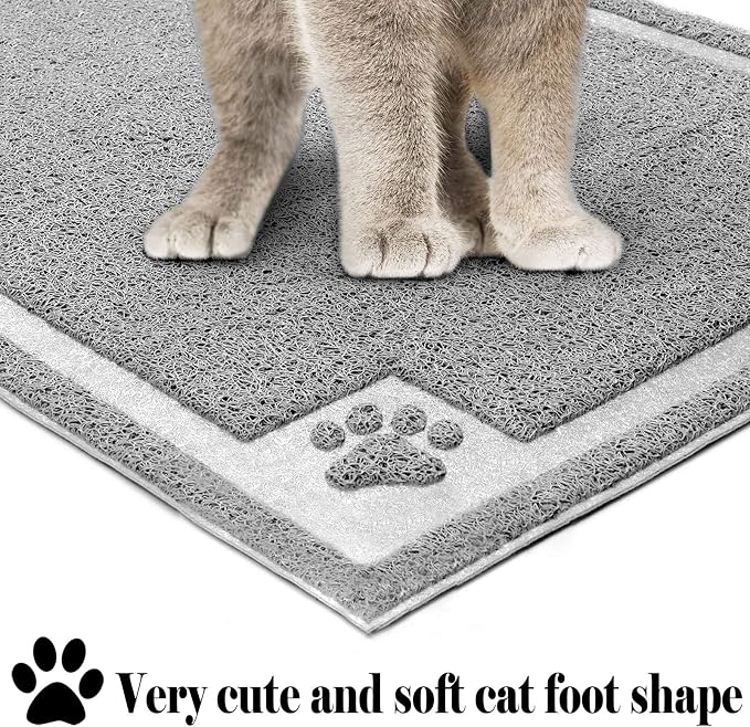 UPSKY Large Cat Litter Mat Trapper 35"×23", Waterproof, Non-Slip, Gray | Large Litter Box Mat, Foldable Trapping Mat, Anti-slip Design, For Cat Litter Boxes and Sensitive Paws, Easy to Clean - Image 3