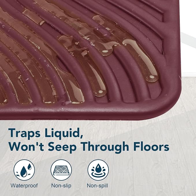 UPSKY Large Cat Litter Mat 31" x 24 Waterproof and Washable, Soft on Paws | Litter Catcher Pad, Cat Litter Trapping Mat, Scatter Control, Fits Most Litter Boxes, Use for Dogs & Cats, Red - Image 6