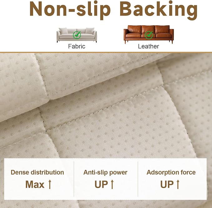 OTOB Couch Cover for Dogs Washable Pet Friendly, Non Slip Plush Fuzzy Love Seat Couch Covers Sofa Slipcovers, Geometric Jacquard Soft Pet Cushion Mat Furniture Protector (Dark Gray, 27.6" x 59.1") - Image 5