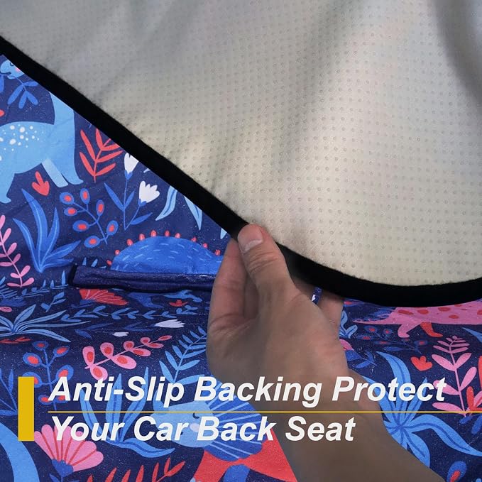 Back Seat Cover for Car Trucks Van SUV Jeep,Waterproof Rear Bench Towel Seat Covers for Dogs and Kids,Automotive Backseat Protector (Dinosaur) - Image 5
