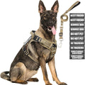 Tactical Dog Harness and Leash Set with 10 Patches for Large Dogs | Heavy Duty No Pull Service Animal Dog Vest with Dog Seat Belt ,Adjustable Reflective Easy Walk for Training Hiking Camo L by MOOGROUPETSFRIEND