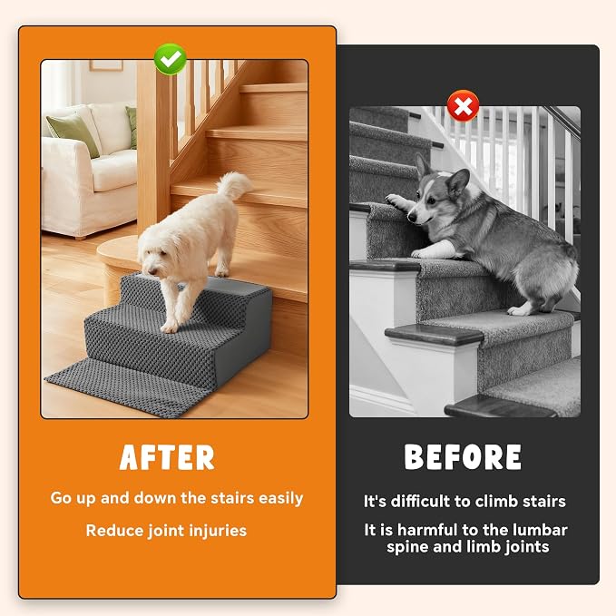 ROYALAY 4 Pack Dog Ramp for Stairs, Interlocking Dog Stairs for Small Dogs | Pet Ramps, Stair Wedges for Dogs, Senior Dog Stair Helper, Elderly Dog Stair Assist, Elderly Pet Stair Assist - Image 6