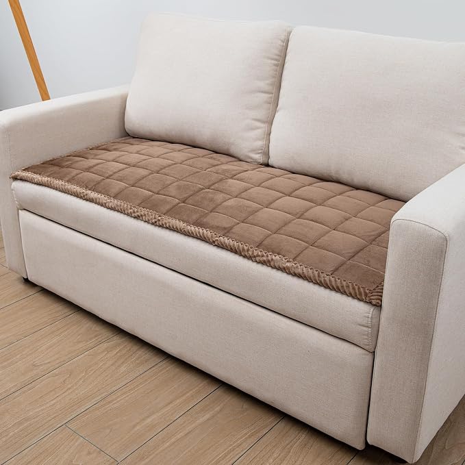 Couch Cover for Dogs Washable Pet Bed Fuzzy Pet Couch Covers Nonslip Couch Slipcover for Dogs, Kids, Pets Friendly Sofa Cover Loveseat Covers (Brown, 21''x70''/Rectangular) by TAOMOCASTL
