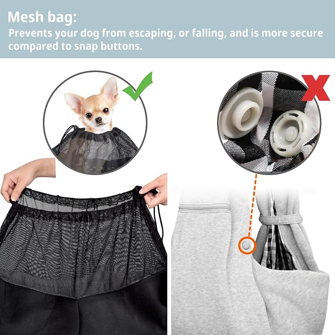 CUBY Dog and Cat Sling Carrier - Hands Free Reversible Pet Papoose Bag - Soft Pouch and Tote Design - Suitable for Puppy, Small Dogs Cats Outdoor - Image 6