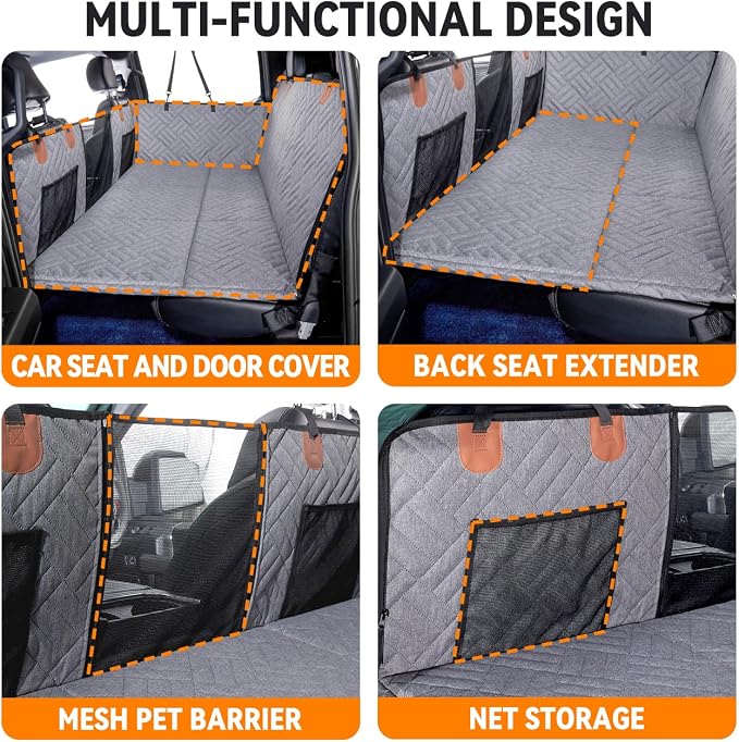 YJGF Hard Bottom Dog Car Seat Cover for Full-Size Trucks,Back Seat Extender | Strong Support,More Rest Space,Waterproof, Scratch Resistant,Car Seat Protector,Dog Hammock for Full-Size Truck - Image 4