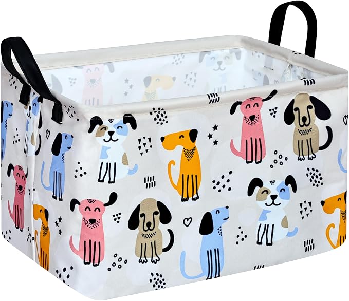 Rectangle Gift Storage Basket Home Shelf Storage Basket Organizer Box Clothes Laundry Hamper Nursery Basket Laundry Basket with Handles (Dog) by Unknown