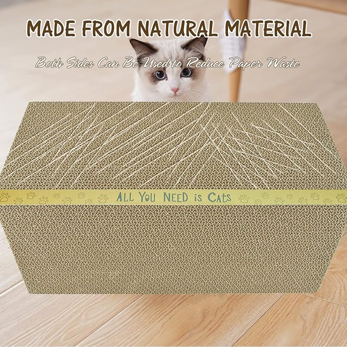 3 Pack Cardboard Cat Scratcher Pads Cat Scratching Board for Indoor Cats 16.5″Lx8.1″Wx0.8″H Dual-Side Corrugated Cats Scratching Post Reusable Supplies - Image 6