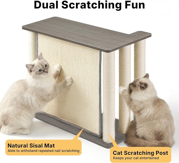 Veehoo Cat Scratcher Side Table for Couch, Sofa Protector End Table | Couch corner protector, sisal scratching posts, sisal scratch pad, heavy-duty base, easy to assemble - Image 2