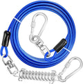jenico Dog Tie Out Cable - 70 ft Heavy Duty Dog Lead for Yard | Outdoor Runner Cable with Swivel Hook and Shock Spring for Small Medium Large Dogs Up to 500 lbs Dog Tether for Yard Camping by jenico