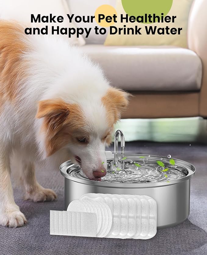 oneisall Replacement 8 Set Filters for PWF-002 7L Dog Water Fountain | Contain 8Sets Filter,Higher Adsorption Efficiency,Wide Compatibility,Dual Pump Protection, Lower Long-term Pet Expenses - Image 6