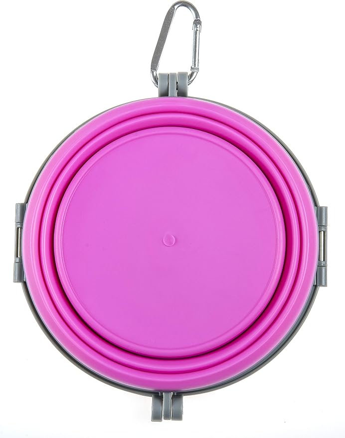 Loving Pets Bella Roma Collapsible Dog Bowls - Silicone Dog Bowls, Foldable Bowl, Puppy Essentials & Hiking Pet Supplies Great for Home & Travel (Pink, Medium) - Image 4