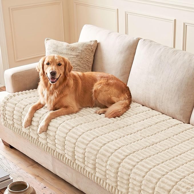 hyha Couch Cover for Dogs, Washable Non Slip Plush Flannel Sofa Protector | Thick Flannel, Anti-Slip Backing, Pet Hair & Scratch Protection, Fits Sofa & Loveseat (35.4" x 70.9") by hyha