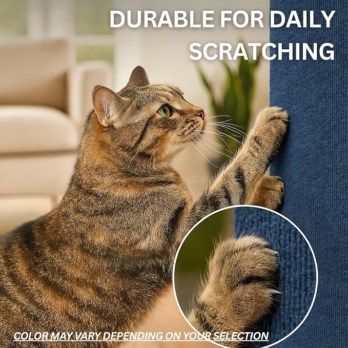 Cat Scratch Mat (6-Pack), 23.6’’ x 11.8’’ Wall Corner Scratcher, Versatile Self-Adhesive Replacement Easy Use for Cat Trees, Cat Wall Furniture, Scratching Posts, and Couch Protection - Image 6