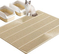 TRZZ XXL Cat Litter Mat, Large Silicone Waterproof Mat, Khaki | Non-Slip, Easy to Clean, Cat Litter Trapping Mat, Kitty Litter Catcher, Scatter Control, for Floor by TRZZ