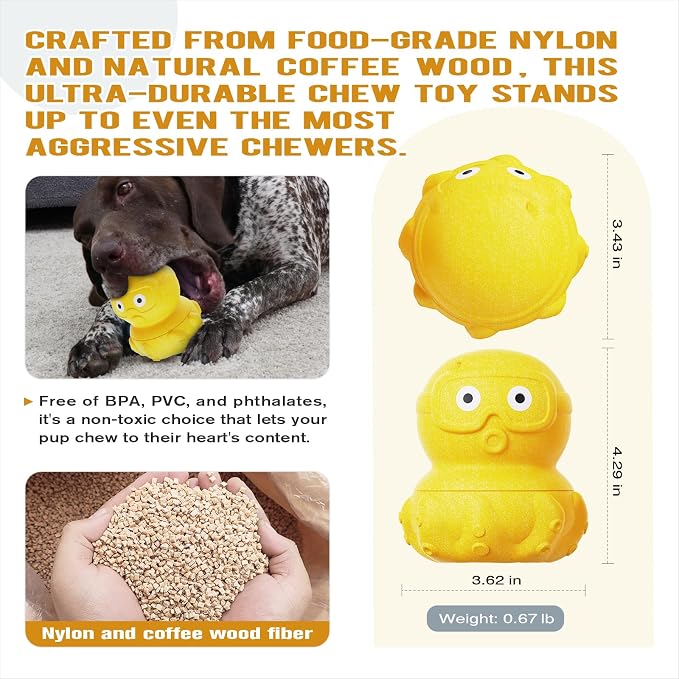 3-in-1 Treat-Dispensing Dog Puzzle Toy and Slow Feeder, Yellow | Octopus Puzzle Supports Frozen Treats,Dog Chew Toy,Kibble Dispensing and Slow Feeding,Interactive Dog Toys - Image 4
