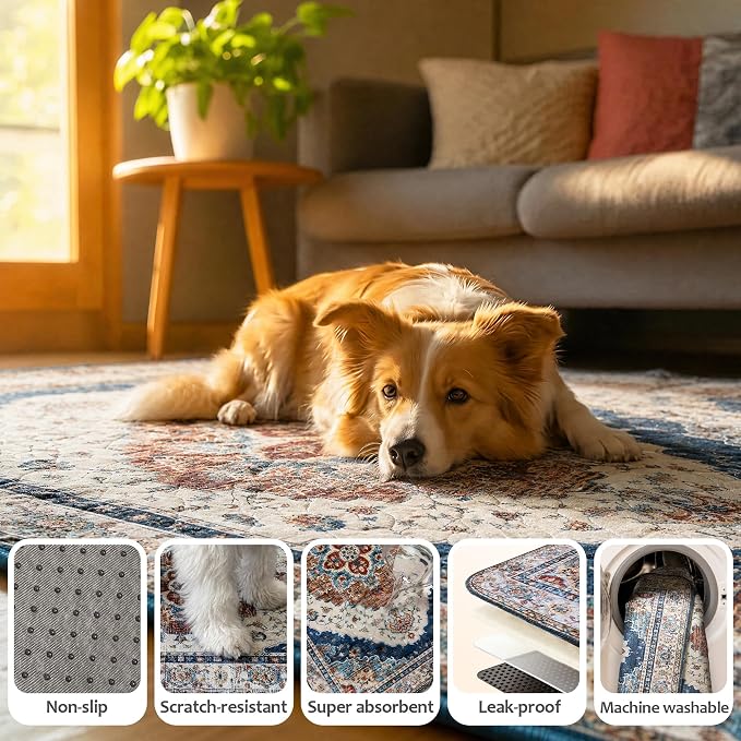 Washable Pee Pads for Dogs, Reusable Puppy Potty Training Pads, Ultra-Absorbent Thick Waterproof Leak-Proof Non-Slip Pads & Mat for Crate, Playpen, Floor, Whelping & Housebreaking , 2 Pack 36"x72" - Image 5