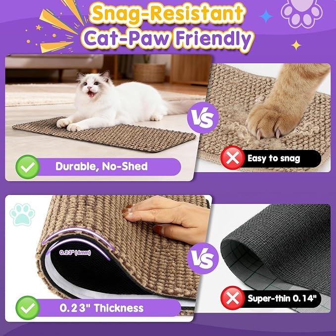 Wall Cat Scratcher for Indoor Cats,Corner Furniture Protector Brown | 23.6x11.8" wall corner cat scratcher,Durable scratching board protects door, wall and couch furniture,Easy mount - Image 4