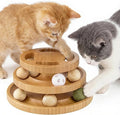 ZOMISIA Cat Ball Track Toy with Puzzle Top, Wooden Cat Toys for Indoor Cats | Interactive Kitty Ball Tower with Spinning Balls, DIY Bell, For Kitten Exercise Mental Stimulation Self Play Home Enrichment by Zomisia