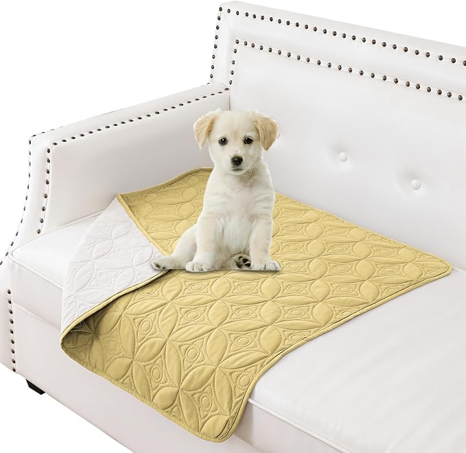 Waterproof Couch Cover for Dogs - Washable Pets Furniture Protector | TPU Leak-Proof Liner, Lightweight & Reversible, Fits Chair, Sofa, Bed, 30" x 30" , Sand/Cream by TuffeelHome