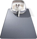 Silicone Cat Litter Mat, Waterproof, Raised Edge, 28 x 20 in, Gray | Quick-clean silicone, leakproof floor protection, non-slip base, doubles as feeding mat by ondware