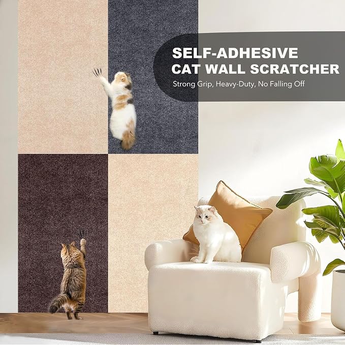 78.7"X15.8" Self-Adhesive Cat Scratching Mat - Durable Couch Protector from Cat Claws, DIY Furniture Protector from Cats Scratching, Sticky cat Scratch Wall mat- No Residue, Safe for Cats (Dark Blue) - Image 4