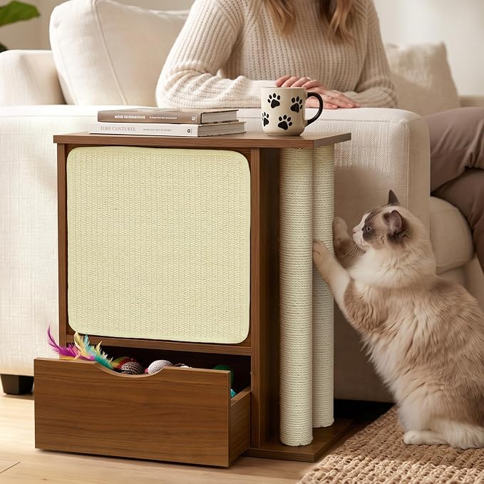 Cat Scratch Furniture Protector for Couch, Cat Scratcher Side Table | Couch Protector from Cat Claws with Storage,Cat Scratching Posts & Sisal Scratching Board, Anti-Scratch Furniture Protector - Image 8