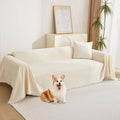 MYSKY HOME Couch Cover for Pets, Beige Couch Covers for 3 Cushion Couch Sofa, Couch Covers Sectional L Shape Chenille Couch Cushion Covers for Pets, Throw for Dogs, Kids, 71" X150" by MYSKYHOME