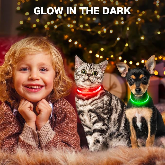 Light Up Dog Collar - Rainproof LED Dog Collar Rechargeable - TPU Cuttable Glowing Puppy Collar for Small Dogs& Cats, High Visibility Safety Dog Lights for Night Walking (XS-Red 40cm) - Image 7