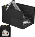 Aokeyee Black High Side Cat Litter Box Enclosure Splash Guard | All-Inclusive Waterproof, 27.16x21.65x16.53, Foldable Anti-Leakage Dust Control by Aokeyee
