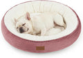 Love's cabin Round Donut Cat and Dog Cushion Bed, 30in Pet Bed for Medium or Large Dogs, Anti-Slip & Water-Resistant Bottom, Soft Durable Fabric Pet Beds, Washable Calming Cat Bed, Dusty Rose by Lovescabin