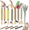 Bissap 16 PCS Silvervine Chew Sticks for Cats, Catnip Chew Sticks Cat Toys for Indoor Cat Kitten Teeth Grinding Interactive Feather Toys for Aggressive Chewers Dental Care by Bissap