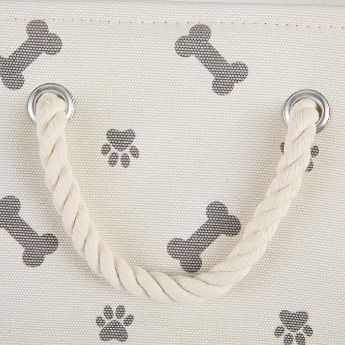 Bone Dry Pet Storage Collection Paw and Bone Print, Small Rectangle, 14x8x9, Gray - Image 3