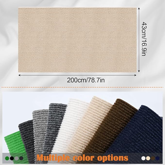 Cat Scratch Furniture Protector - 78.7" x 17" Trimmable Self-Adhesive Cats Claws Scratch Pads, DIY Cat Climbing Couch Protector for Scratch Post Cat Tree Replacement Indoor (Khaki) - Image 2