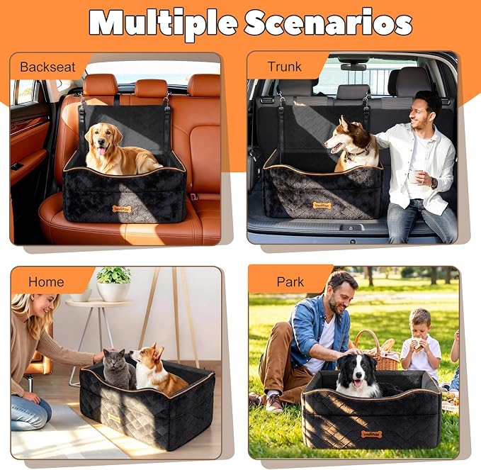 VavoPaw Medium Dog Car Seat Under 50Lbs or 2 Small Dogs Under 25Lbs - Image 9