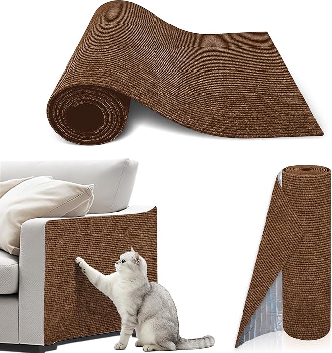 cat Scratch Furniture Protector (Brown, 78.7x15.8Inch) | Self-Adhesive , Trimmable , Anti-Scratch for Couch & Carpet Corners,Protects Furniture from Indoor Cats by Unknown