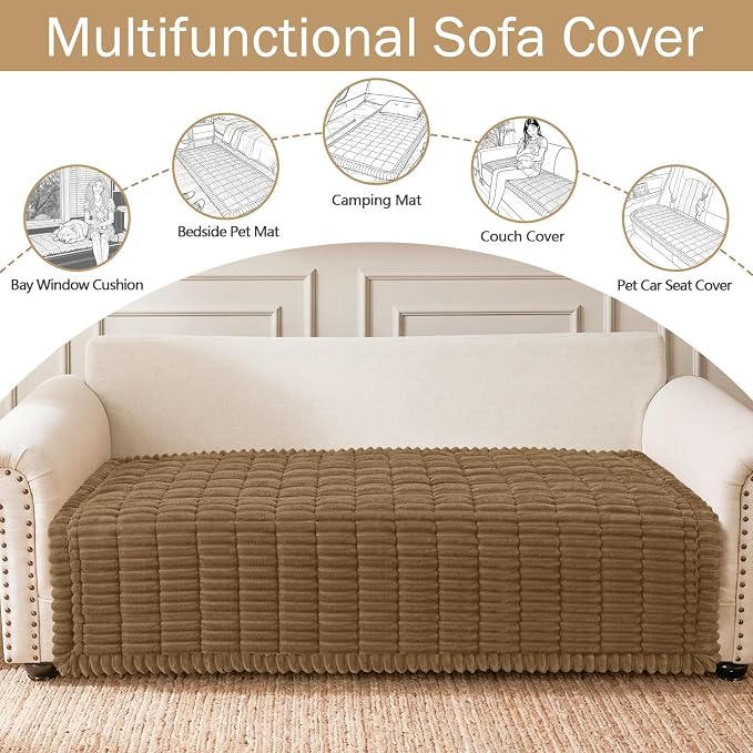 hyha Couch Cover for Dogs, Washable Non Slip Plush Flannel Sofa Protector | Thick Flannel, Anti-Slip Backing, Pet Hair & Scratch Protection, Fits Sofa & Loveseat (43" x 82.7") - Image 3