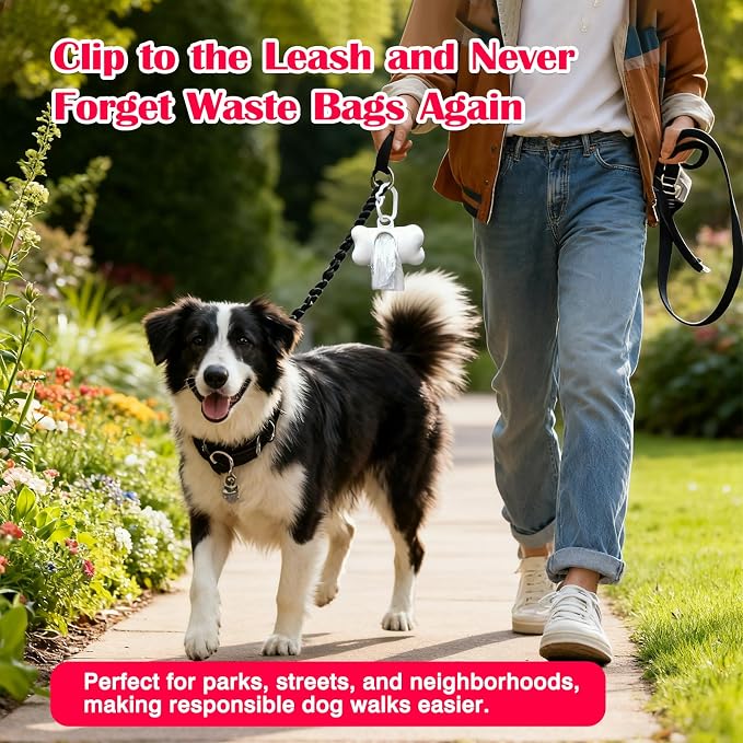 2-Pack Dog Waste Bag Dispenser for Leashes, Portable Pet Bag Holder with Metal Carabiner Clip(Included Waste Bags) - Image 6