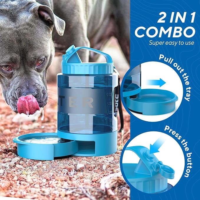 Dog Water Bowl Dispenser 77oz, Large Pet Dog Water Bottle Portable with Pull-Out Travel Water Bowl for Dogs, Portable Water Bowl for Dogs on The Go, Camping Essentials Hiking Traveling Accessories - Image 4