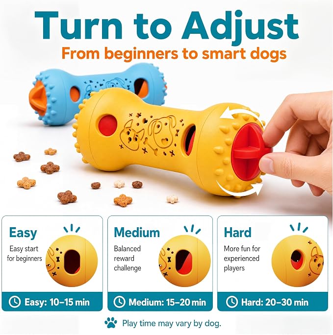 FOXMM Interactive Treat Dispensing Dog Toys, Adjustable Dog Puzzle Toy | Cognitive Dog Toys, Stimulating Dog Toys to Keep Them Busy, Puppy Puzzle for Small Medium Dogs, 2 Pack - Image 5
