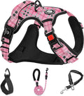NESTROAD No Pull Dog Harness with Leash, Reflective No Choke Pet Vest Harness,Adjustable Soft Padded Dog Harness with Easy Control Handle for Small Dogs(Checkered Pink,Small) by NESTROAD