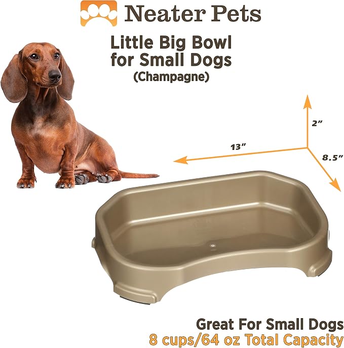 Neater Pet Brands Large Capacity Outdoor Dog Water Bowl for Small Dogs, Cats, Reptiles, Birds, & Small Animals, Outdoor Water Bowls for Dogs (8 Cups), Feed Bowl & Trough, Indoor or Outside, Champagne - Image 7